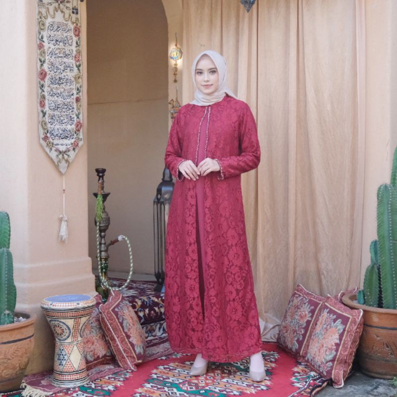 Gamis Hena Maxi Brukat