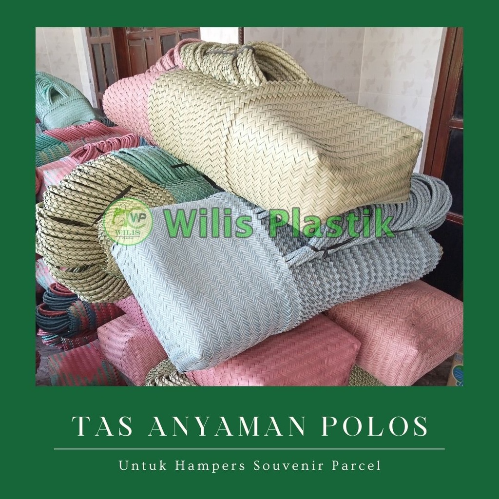 Tas Anyaman Plastik Polos Kecil (S) untuk Souvenir Ulang Tahun Bingkisan Hampers Parcel Hadiah