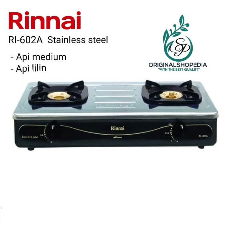 KOMPOR GAS RINNAI 2 TUNGKU RINAI RI-602A API BESAR DENGAN API LILIN