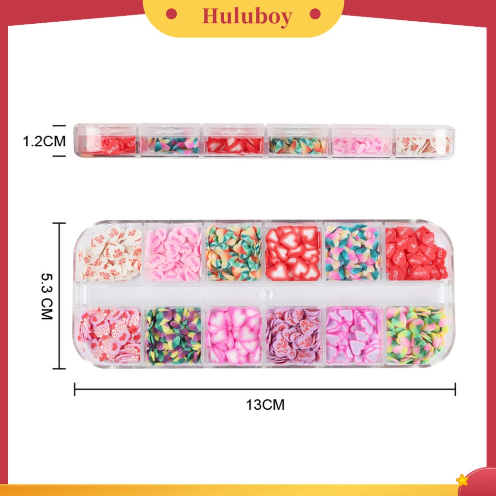 Huluboy Huluboy♡ Stiker Kuku 12 Grid Untuk Nail Art