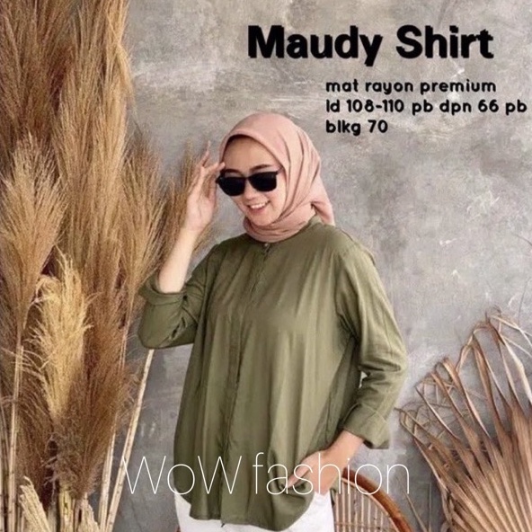 WOW-Maudy Shirt Blouse Wanita Rayon Premium