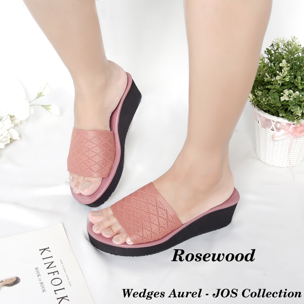 JOS Collection - Aurel Wedges Selop Wanita Tinggi 7 cm