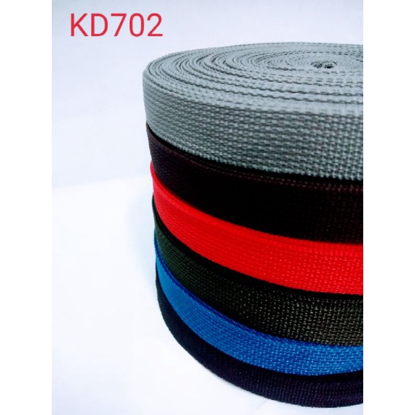 bisban tali webbing polos tebal KRB03 ukuran 2 cm 1 rol panjang 27 meter