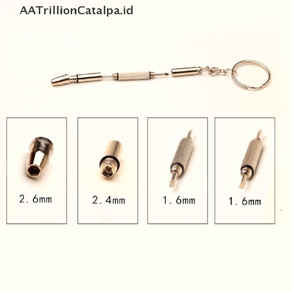 Aatrillioncatalpa Set Obeng 4 In 1 Dengan Gantungan Kunci Untuk Reparasi Kacamata