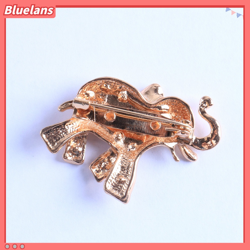 Bluelans Bros Pin Enamel Bentuk Gajah Aksen Berlian Imitasi Untuk Pria