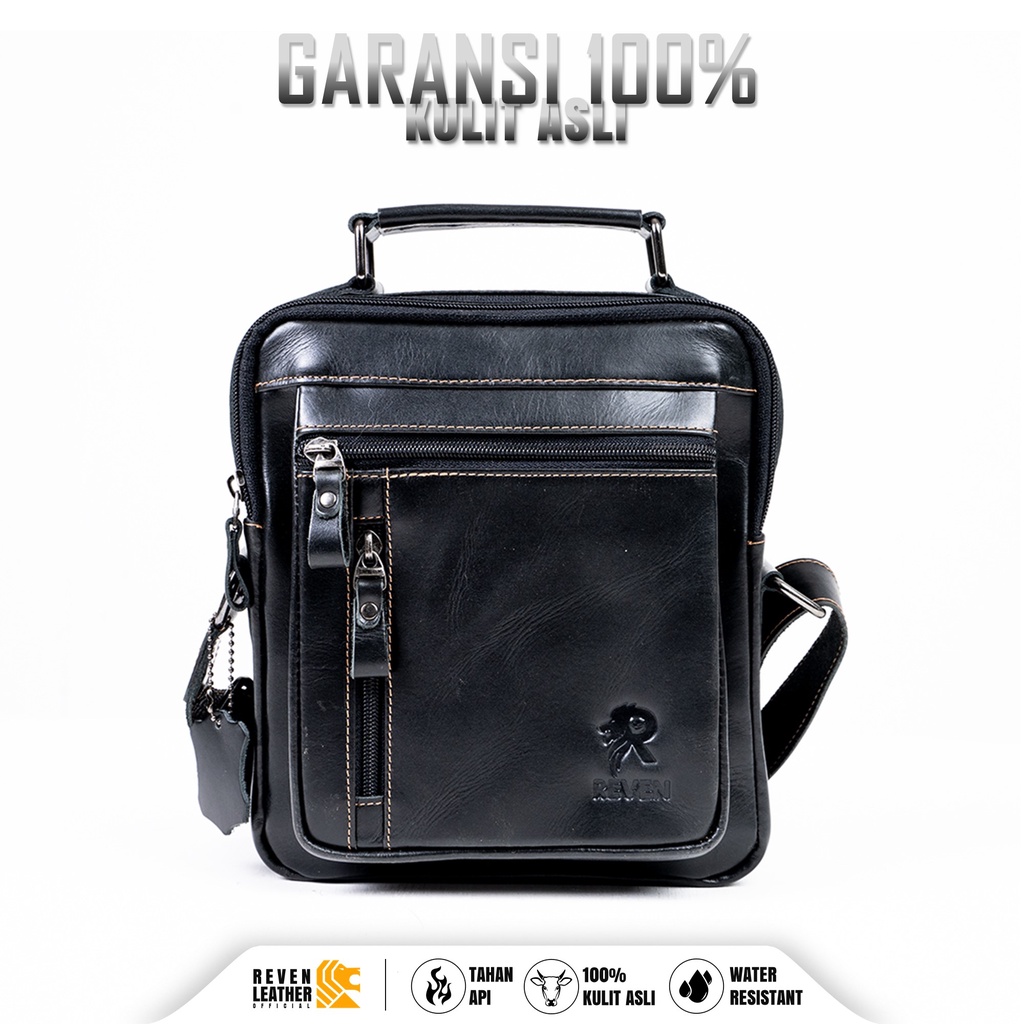 Tas Kulit Pria Selempang Sling Waist Slingbag Waistbag Slempang 100% Kulit Asli Pria Branded Bag Ori