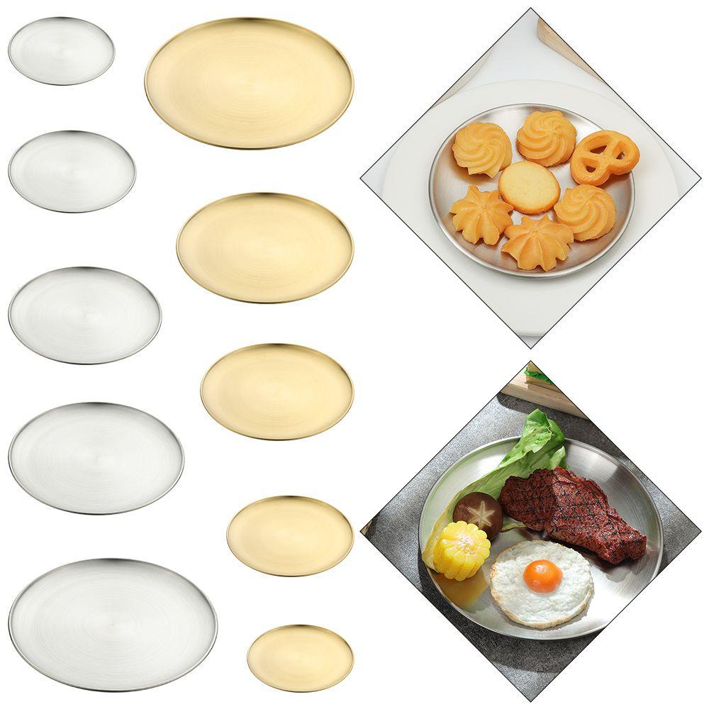 Chookyy Bone Spitting Dish14 /17 /20 /23/26CM Peralatan Makan Kue Dessert Buah Daging Metal Dining Disc