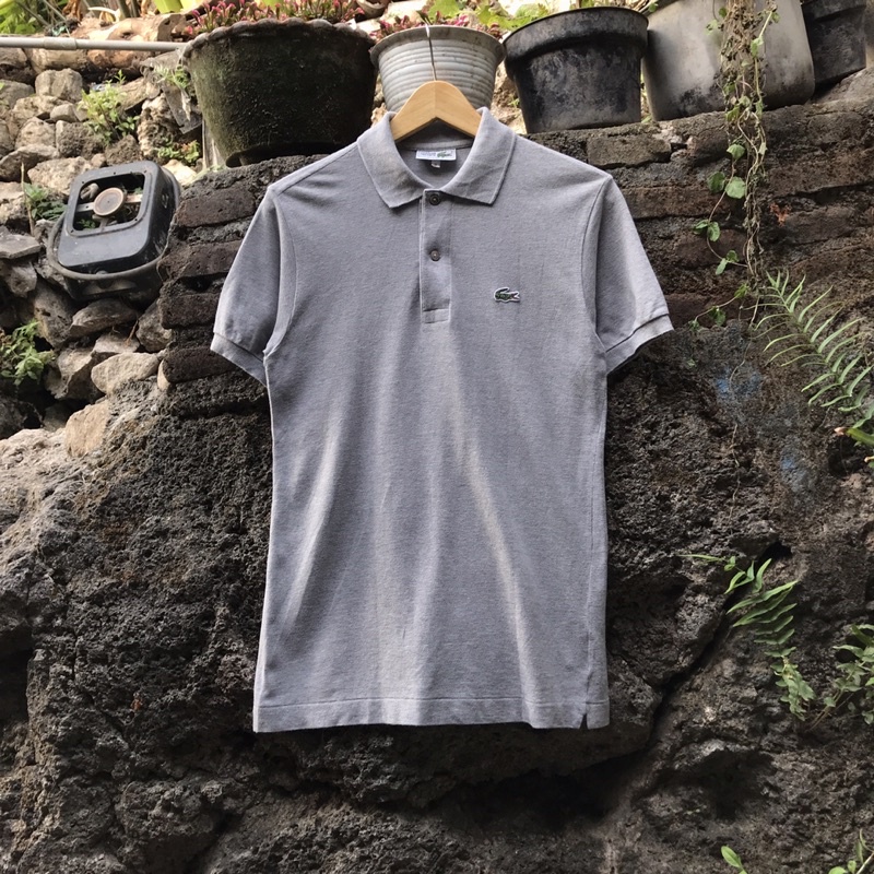 Polo Shirt Lacoste Grey Vintage Size M Second Original