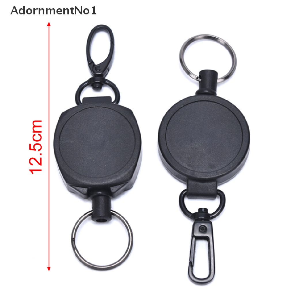 (AdornmentNo1) Gantungan Kunci Holder Kartu ID / ID / Kredit Retractable Warna Hitam