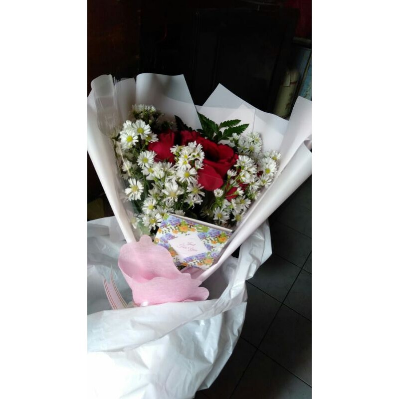 buket bunga mawar asli murah