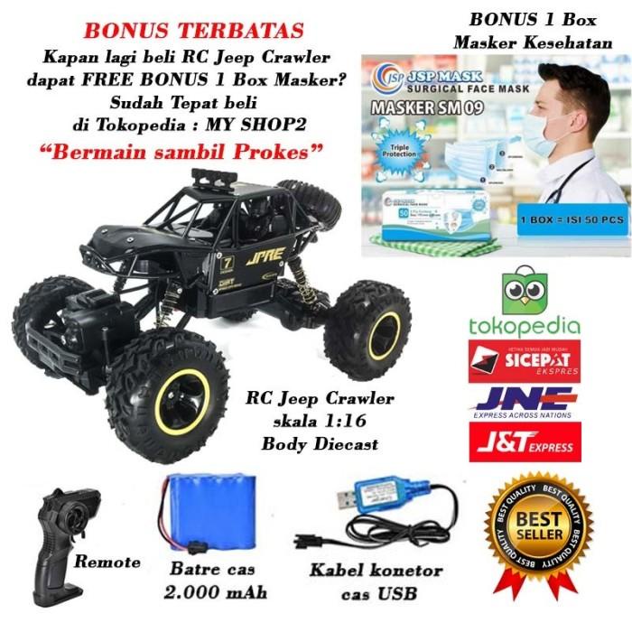Mobil Remot Mobil Rc Remote Control Rock Crawler Jpre 6241 1:16 Usb Charger Hitam