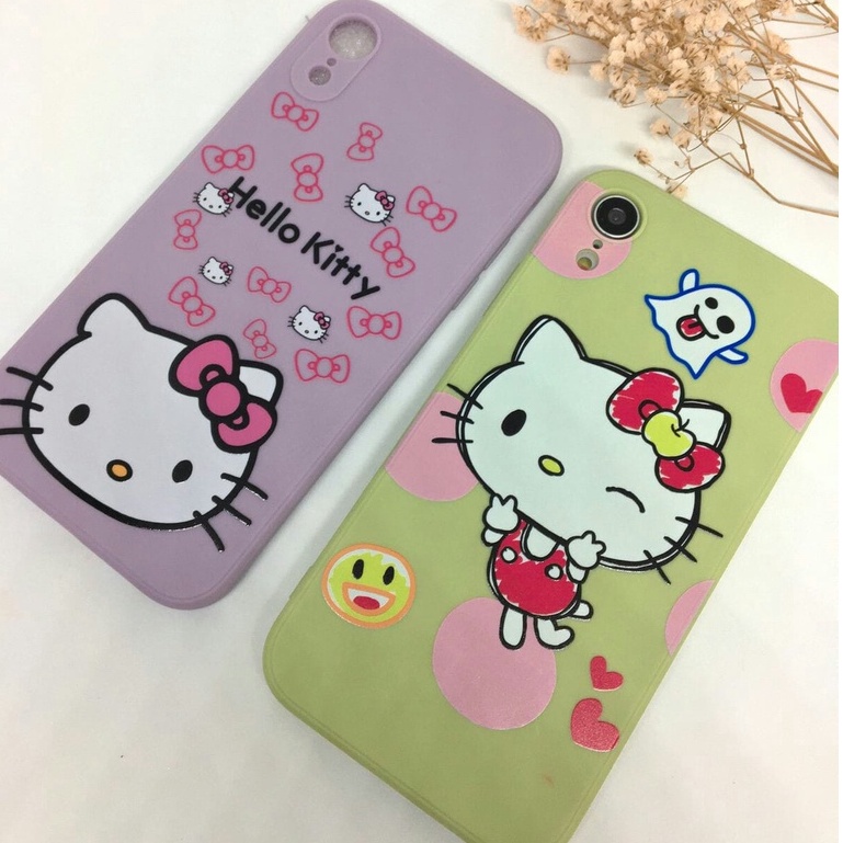 Case Casing iPhone 6 6S 7 8 + Plus SE 2020 11 12 Pro Max X XR XS Max Hello Kitty purple|green