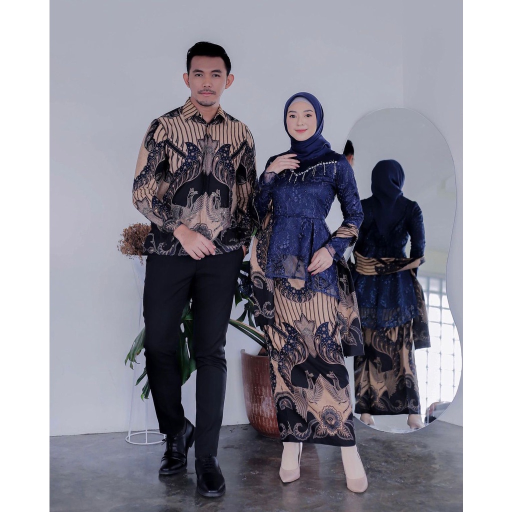 TERMURAH Kebaya Couple Modern 2022 / Kebaya Set / kebaya Lamaran / Kebaya Wisuda / Batik Couple - KA