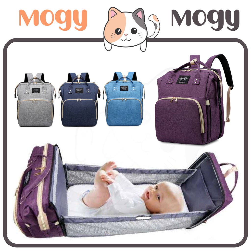 MOGYMOGY MG1425 Tas Perlengkapan Bayi Multifungsi 2in1 Kasur Tidur Tas Ransel Diaper Bag