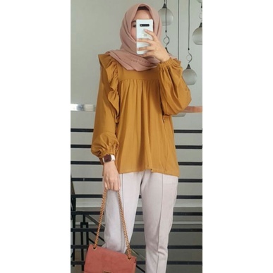 atasan blouse rufle-baju atasan wanita