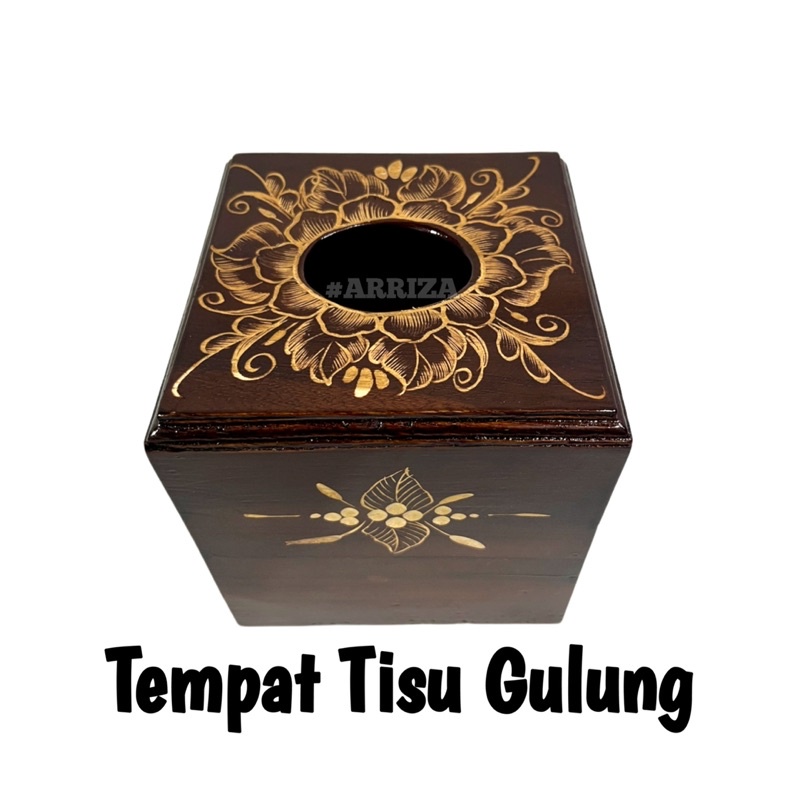 TEMPAT TISU / TISSUE BOX / KOTAK TISU / TEMPAT TISSU GULUNG DARI KAYU JATI ASLI