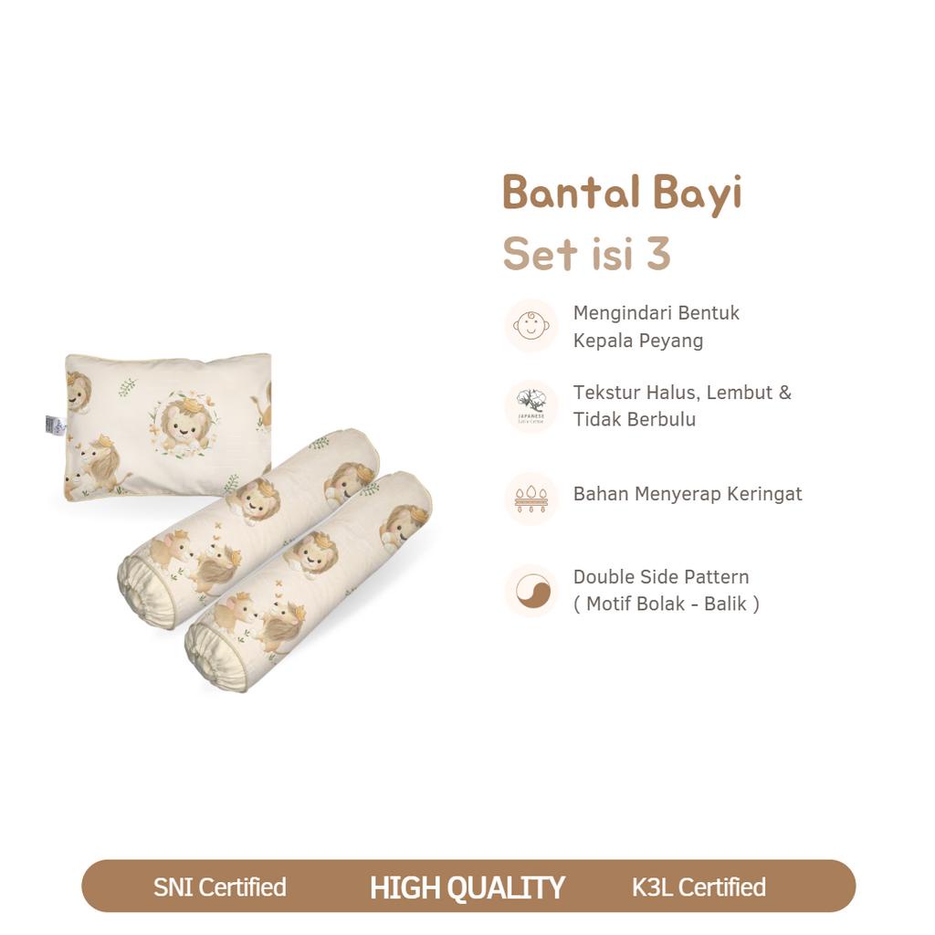 Obayito Bantal Baby ( Bayi ) set Isi 3 Bahan Katun Satin Jepang Terbaik