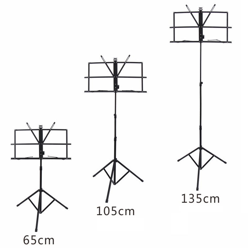 Stand Partitur Musik Adjustable Ukuran 65cm - 135cm Dengan Tas Penyimpanan