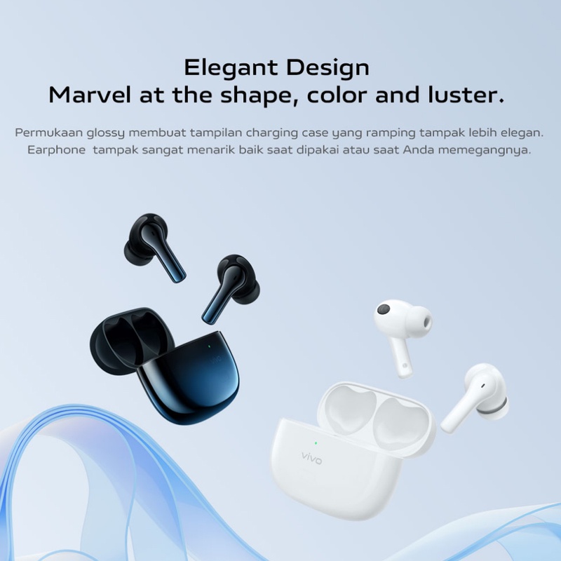 Vivo TWS 2 ANC Earphone Bluetoth Vivo TWS 2e Feather light WaIGHT 12.2mm Super Strong Bass Garansi Resmi Gratis Ongkir murah