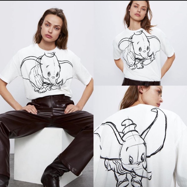 Zara x Disney Dumbo T-shirt, kaos zara x disney dumbo