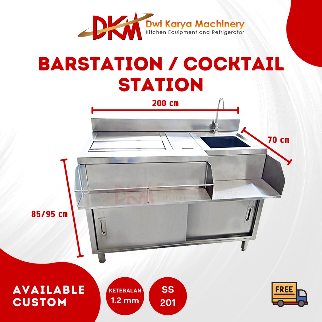 Bar station / Cocktail station with Cabinet Sliding custom