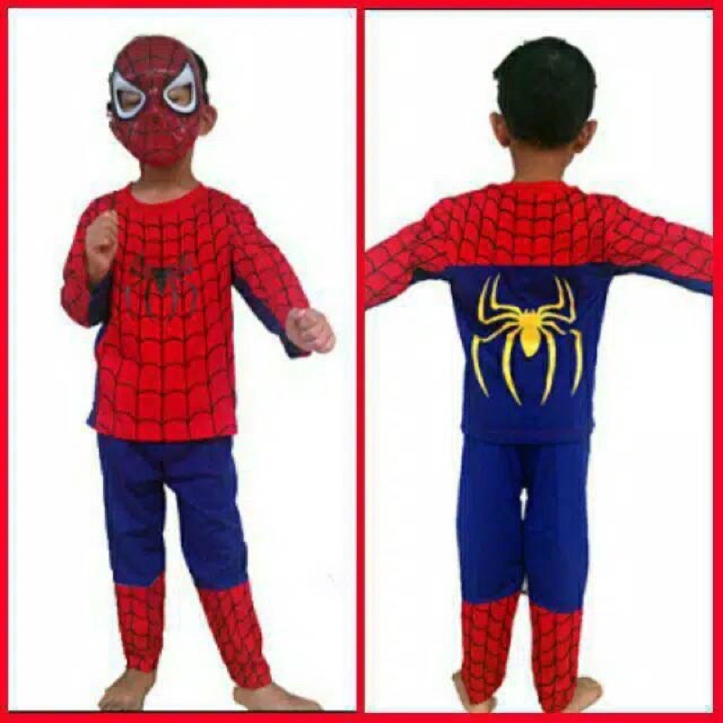 baju kostum anak superhero spidermen merah