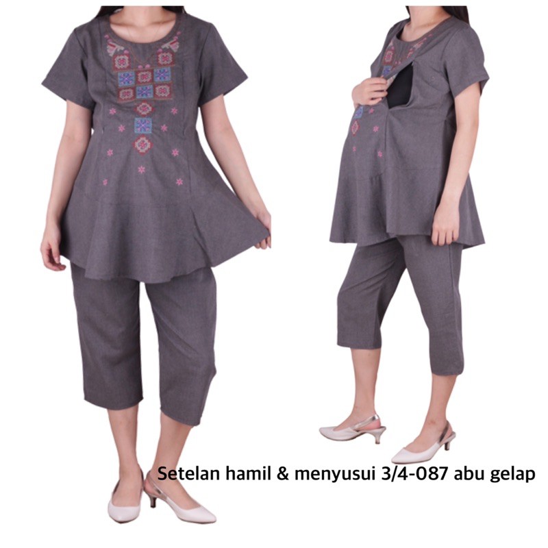Baju hamil Setelan selutut hamil 087 stelan hamil baju menyusui