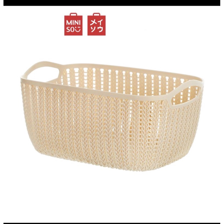 BEST SELLER - Keranjang ANYAM MINISO Tempat Penyimpan Serbaguna box Storage Multifungsi