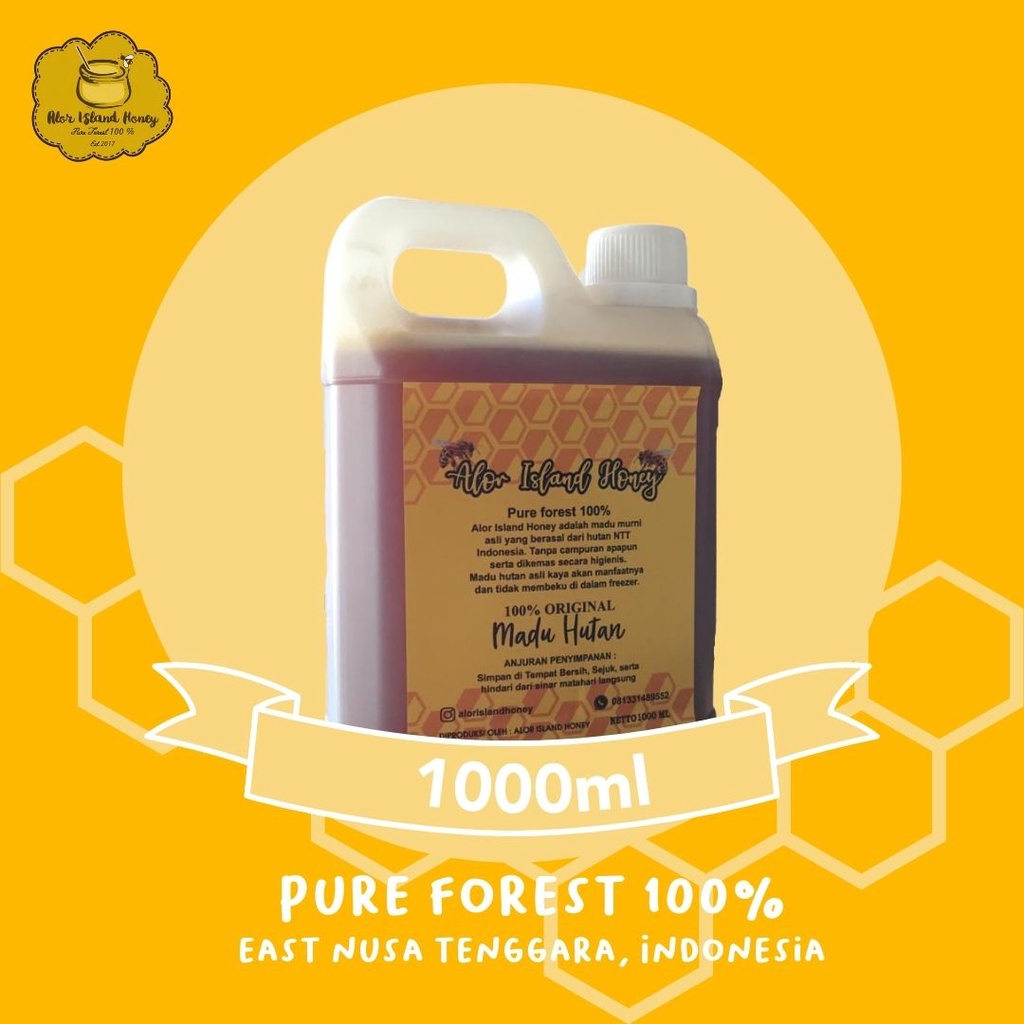 

MADU HUTAN RAW ASLI MURNI PURE NTT ALOR TANPA CAMPURAN APAPUN 1liter1liter