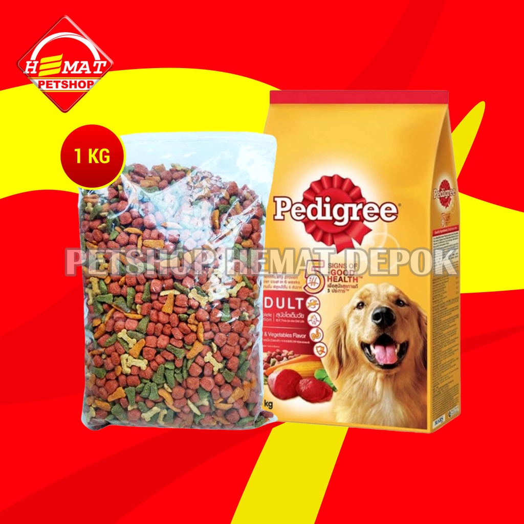 Makanan anjing Pedigree adult repack 1 kg