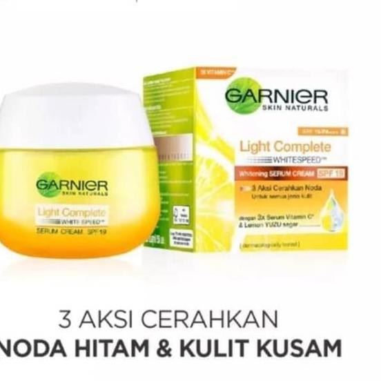 SALE Krim wajah siang &amp; malam Garnier Light Complete White Speed Yuzu Serum Cream 50 ML Pot ORIGINAL