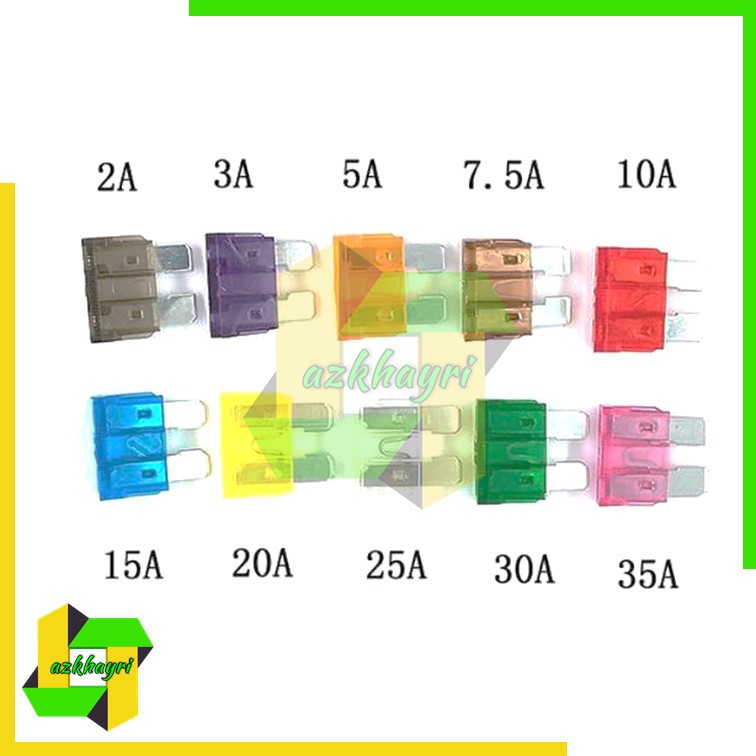 Sekering Mobil Medium 2A 3A 5A 7.5A 10A 15A 20A 25A 30A 35A fuse