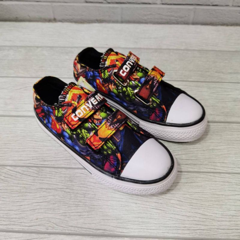 Sepatu kids anak converse karakter perekat low