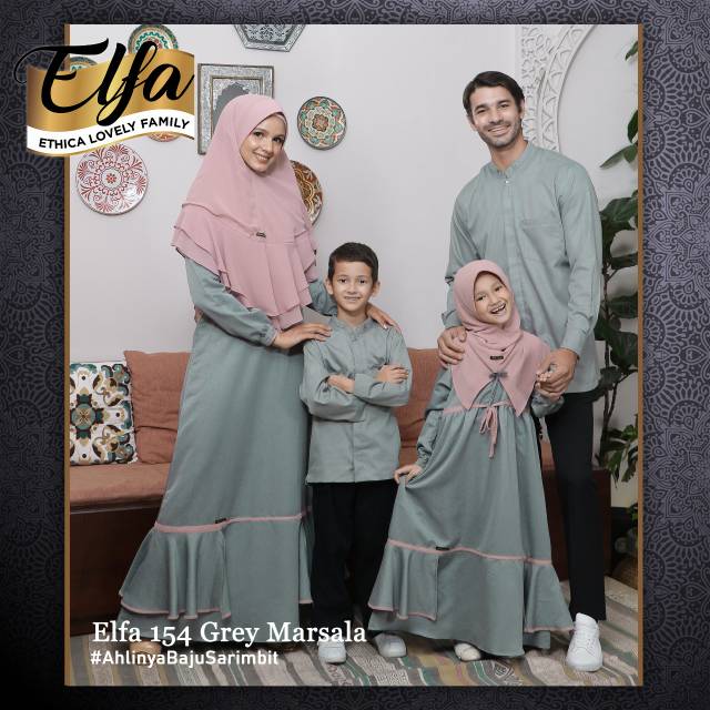 SARIMBIT ETHICA ELFA 154 GREY MARSALA (KAHFI 120, KAGUMI 157, KAHFI KIDS 94, KAGUMI KIDS 57)