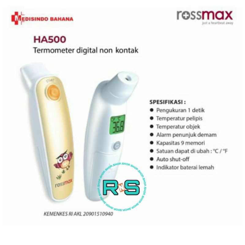 Rossmax HA500 Thermometer Non Contact Termometer Gun