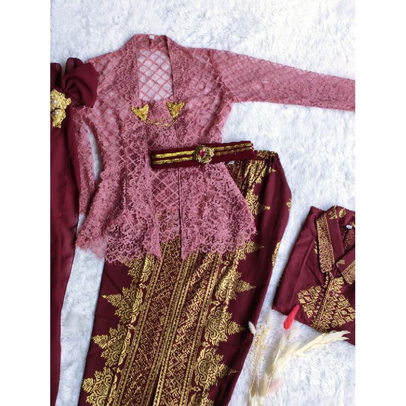 SATU SET KEBAYA JADI KEBAYA COUPLE BATIK MODERN KEBAYA KUTUBARU DUSTY PING