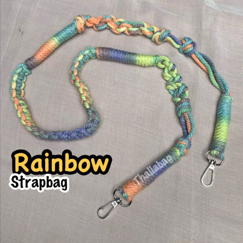 READY STOK STRAP BAG MACRAME RAINBOW BY THALIABAG // HANDMADE MACRAME // TALI TAS MURAH// SHOULDERBAG // SLINGBAG