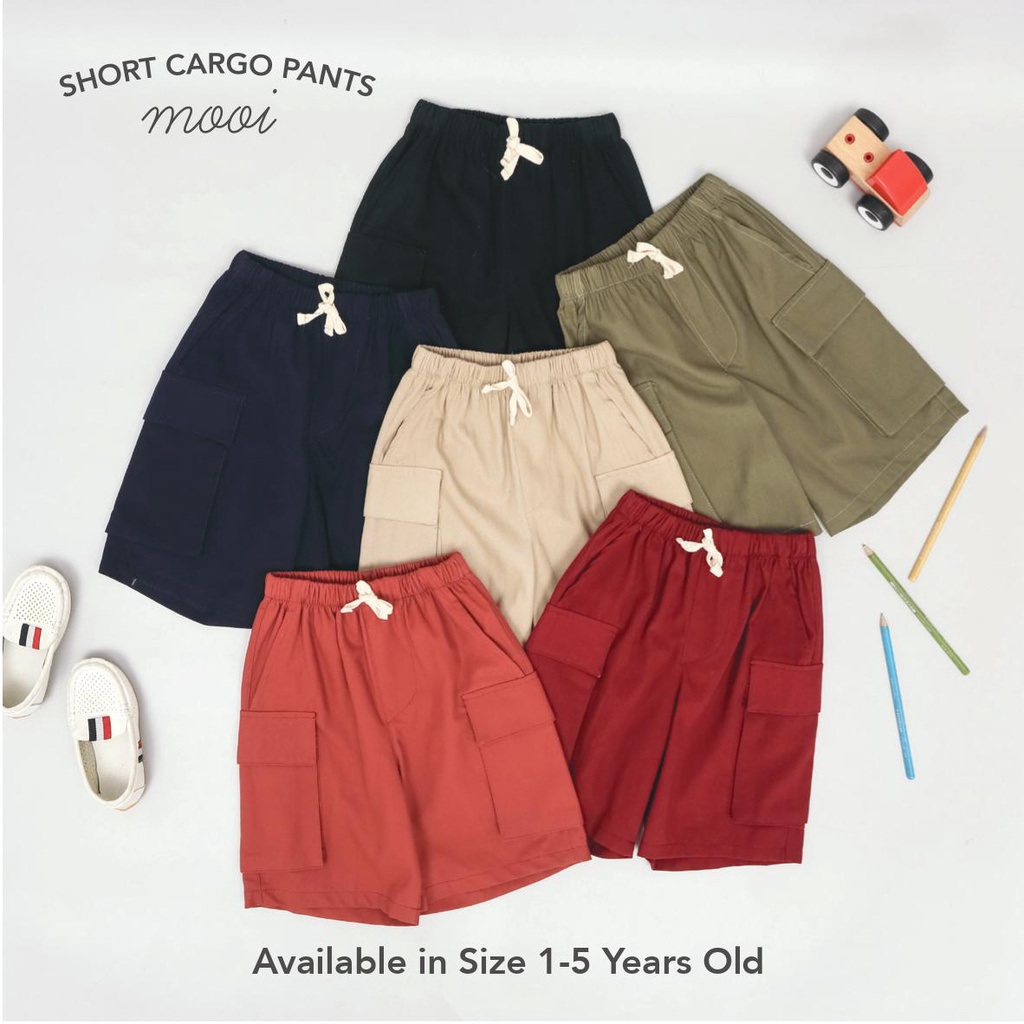 PROMO 7.7 PROMO BAJU LEBARAN MURAH MOOI SHORT CARGO PANTS CELANA CARGO PENDEK ANAK FASHION ANAK 1-5 TAHUN