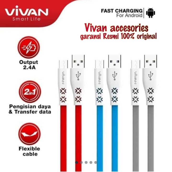 Cable kabel wired cabel Vivan CTM100 CTM-100 CTM 100 1M Flat Micro USB Mini Tube Data Cable for Android SAMSUNG XIAOMI HUAWEI OPPO VIVO REALME