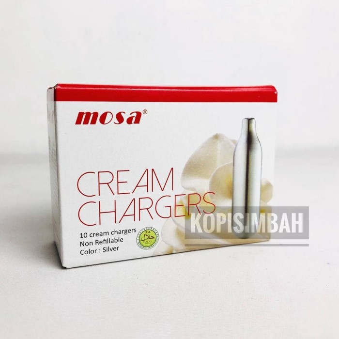 

Tepung Mosa Cream Charger Isi 10 Pcs Gas Refill N02 Original Whip Cream Maker