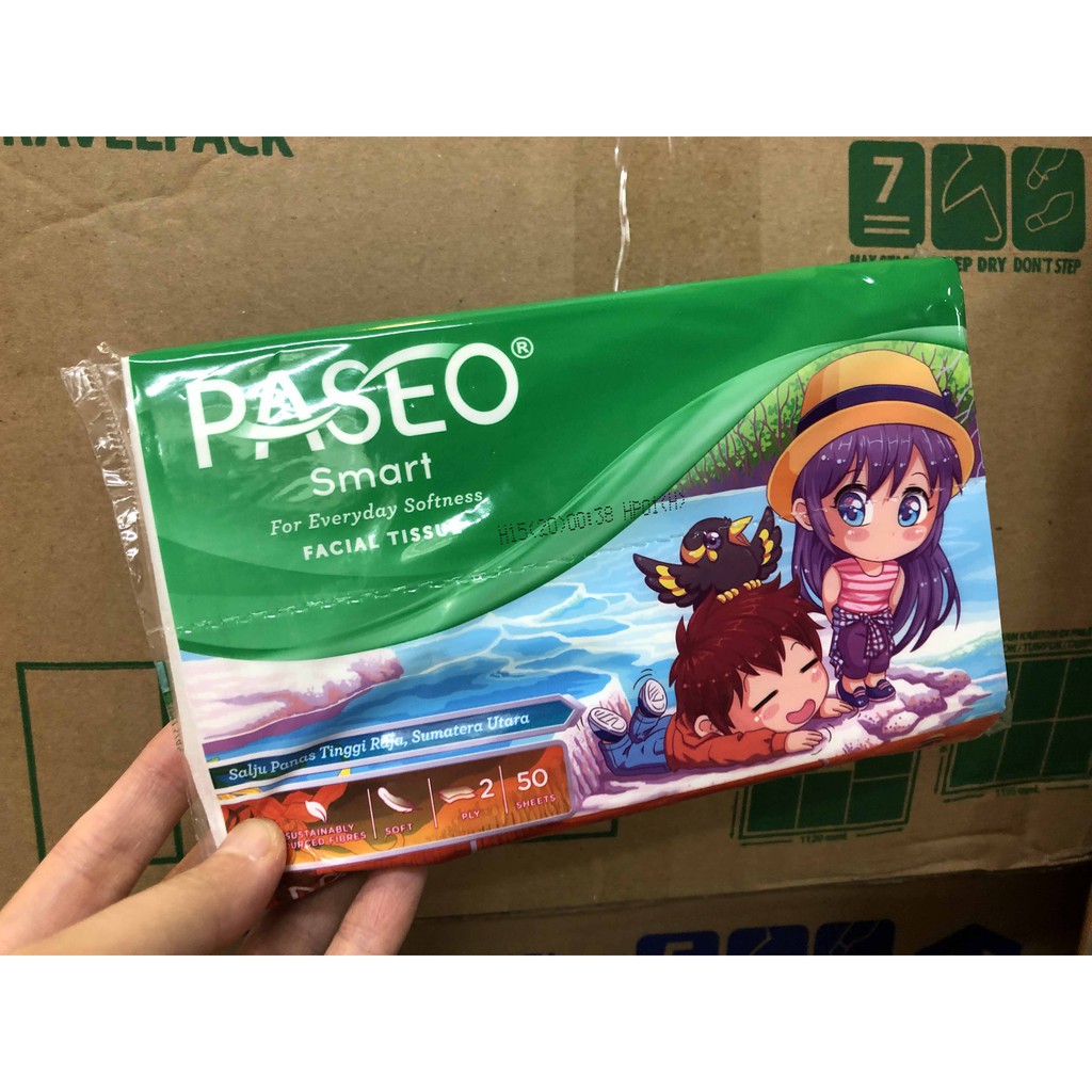 TISU TISSUE TRAVEL PACK PASEO SMART PACK 50 LEMBAR 2 PLY TISUE MURAH