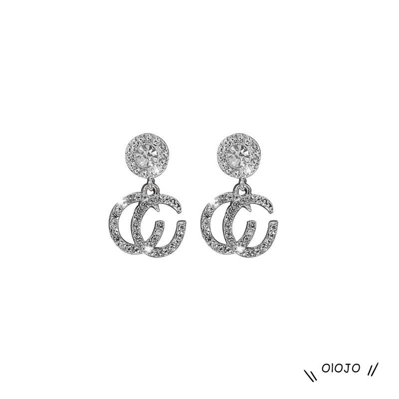 【COD】Anting Tusuk Sterling Silver 925 Hypoallergenic Hias Berlian Imitasi Mewah Untuk Wanita