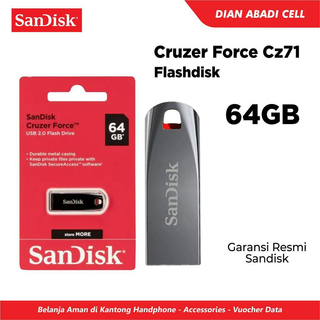 Flashdisk 64GB SanDisk Cruzer Force CZ71