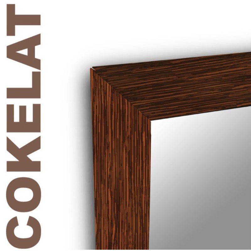 Aesthetic Cermin dinding gantung minimalis Cermin makeup Cermin dinding murah 65x25-Cokelat