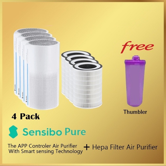 Sensibo Pure Air Purifier 4Pack + 4 HEPA Filter (Family Pro Kit Combo)