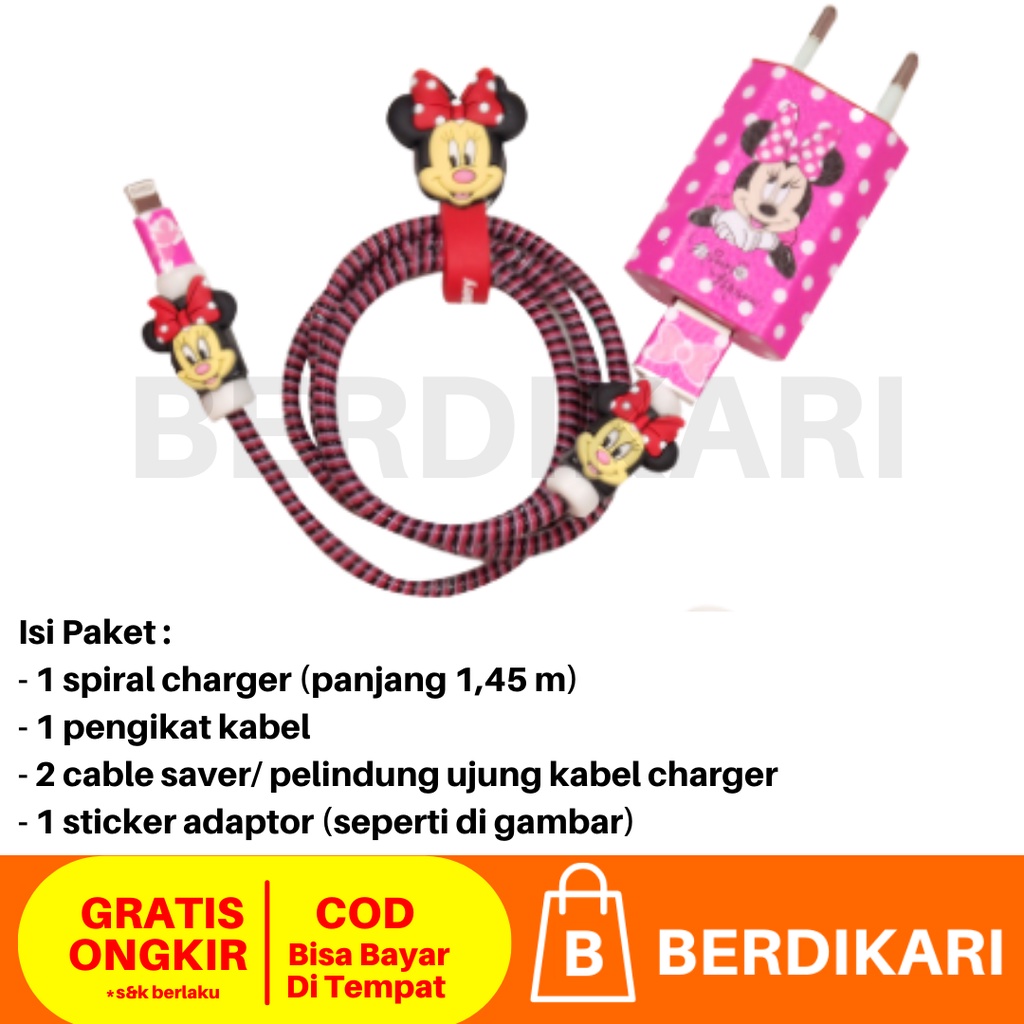 Pelindung Kabel Spiral iPhone 1 set tanpa charger