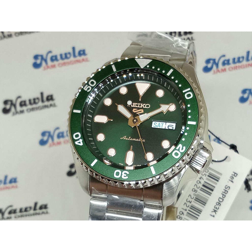 Seiko 5 Sports SRPD63K1 Automatic Green Dial - Jam Tangan Pria SRPD63