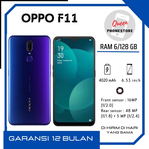 Oppo F11 Ram 6/128GB Fullset Garansi 12 Bulan