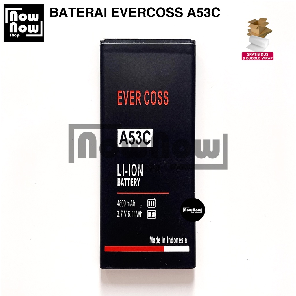 Baterai Evercoss A53C Original Double Power Batre Batrai Battery HP Evercos Cross