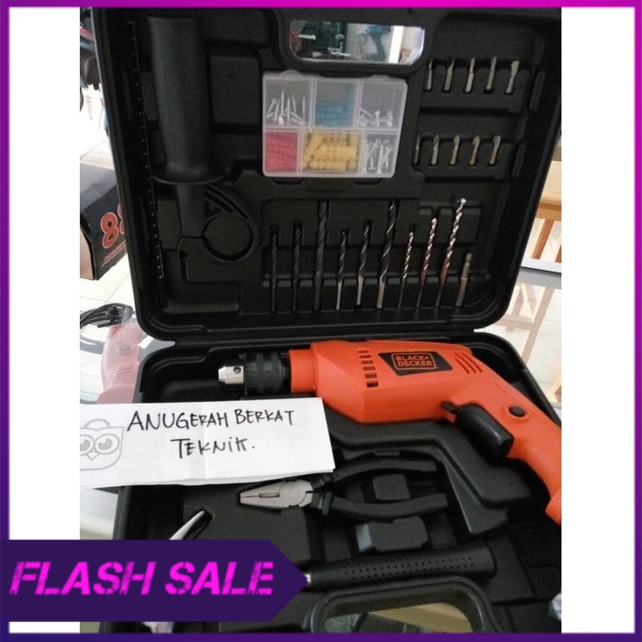 Paket Black Decker bor beton bor listrik asesoris mata bor lengkap